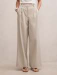 Etta Pleated Wide Leg Pants - 16 Beige Marle