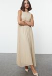 Pleated Underwear Dress - Beige