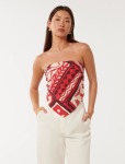 Nera Strapless Scarf Top - 16 Athena Tile
