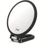 15X Magnifying Mirror With 1X Normal View Double-Sided Handheld & Standing Travel-Friendly Folding Handle 360-degree Adjustable Rotation Portable For Makeup & Vanity Use