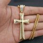 Christian Cross Necklace Men's Religion Pendant Necklace Fashion Vintage Women Jewelry Accessories Christmas Party Anniversary Gifts