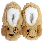 Baby Snoozies Fluffy Puppy Brown Slippers - 3-6 Months.