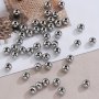 100PCS Stainless Steel Beads European Ball Metal Large Hole Spacer Beads For Jewelry Making Diy Bangle Necklace