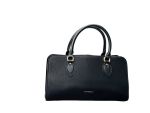 Elara Luxe Leather Satchel- Black