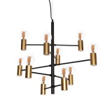 Constellation 10 Light Pendant - Satin Gold & Black