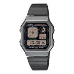 Casio Mens Grey Digital Metal Strap WATCH-A130WEGG-1ADF