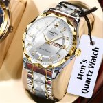 1PC Stainless Steel Strap Men's Roman Numerals Dial Rhinestones Luminous Multifunctional Watch Ideal For Birthday Holiday Gifts