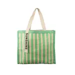 Beach Bag Green Stripes