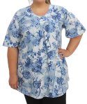 Ladies Printed Fancy Tunic - 60 Blue