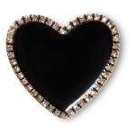 Black Heart With Gold Outline Loose