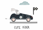 Cute Rider - Wall Art Print - A1