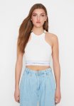 Sagaza Studio White Metal Accessory Detailed Knitted Bustier