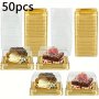 Clear Plastic Square Containers With Lids For Food Packaging - Perfect For Yummy Mooncakes And Delicious Eclairs - Made Of PET Material - Suitable