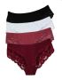 Plus Size Cotton Bikini Underwear Panties Briefs Lace Underpants Pack Of 4