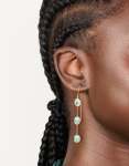 Goldair Gold Plated Aqua Cubic Zirconia Thread Through Earrings