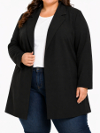 Lds Plain Ponti Lined BLAZER - 54 Black