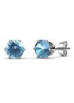 DESTINY Birthstone March aquamarine Earrings With Swarovski Crystals In A Macaroon Case