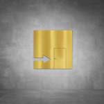 Entrance To The Right Sign - Polished Brass