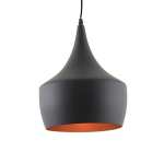 Indiana Aluminium Pendant Light White Black - Black