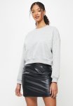 Crew Neck Quilted Sweatshirt - Grey
