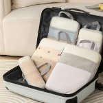 Premium 5 Piece Travel Organizers With Breathable Mesh - Beige