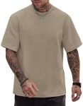 Herberton Mens Soft Loose Fit Tee Basic Shirt Short Sleeve Gym Casual Crewneck Workout Heavyweight Stretchy Polyester Swag Top S