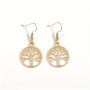 Chic Golden Tree Of Life Dangle Earrings - Vintage-Inspired Alloy Fashion Jewelry For Women Perfect For Daily Wear & Vacations