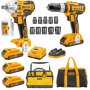 Ingco - Cordless Impact Drill And Wrench With Accessories Socket Set & Bag