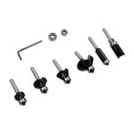 Bosch Router Bit Set 6 Piece Trim & Edging Application 1 4" Shank