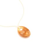 Brown Acrylic Drop Pendant White Cord Necklace