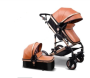Belecoo Luxury Baby Travel System 2 In 1 - Pu Brown With Black Frames