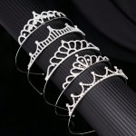 1 Set Of 5PCS Alloy Handmade Rhinestone Princess Crowns Suitable For Birthdays Weddings Parties And Jewelry Gifts. Halloween Gif
