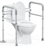 Homland Toilet Safety Rails For Seniors Adjustable Height & Width 350LB Toilet Handles For Elderly And Disabled Foldable Toilet