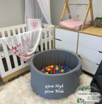 Material Ball Pits Toy Storage Pen – Grey