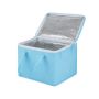 Three-layer Insulated Lunch Bag With Zipper Closure - Blue