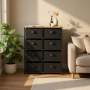 Essential Fabric Chest Of Drawers 8 Drawer Oak & Black