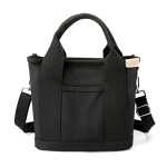 Blostirno Women's Small Canvas Tote Bag Stylish Satchel MINI Shoulder Crossbody Bags Fashion Hobo Messenger Purse Handbags Black