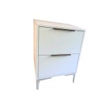 White Two Drawer Bedside Table