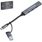 Swiss Minsk 2-IN-1 Connector USB Hub - Gun Metal