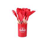 12 Piece Silicone Utensil Set Red