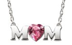 925 Sterling Silver Mom Necklace Embellished With Swarovski Crystals
