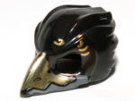 Parts Minifigure Headgear Mask Bird Raven With Gold Beak And Gold Markings Pattern 12550PB01