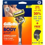 Gillette Fusion Body Mens Razor With 5 Refill Blades