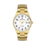 D-two Ip Gold White Dial 3 Hands Watch