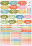 School Labels : Single Line - Subject Labels Multicoloured Shapes & Stripes