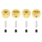 Vgoohobby Brass 12MM Wheel Drive Hex Hub Adapter With Pins Counterweight Compatible With Axial SCX10 90046 Tamiya CC01 D90 Redca