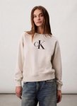 Calvin Klein Monologo French Terry Beige Relaxed Sweatshirt - XL Brown