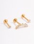 Goldair Gold Plated Surgical Steel Cubic Zirconia Crawler Flat Back Pack
