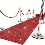 1PC Glitter Gorgeous Red Carpet Comfortable Non-slip Dustproof Waterproof For Wedding Festival Hand Washable Indoor And Outdoor