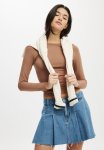 Cotton On Pleated Denim MINI Skirt - Blue Haze